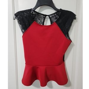 Red Peplum Top